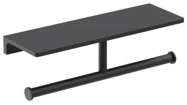 Бумагодержатель двойной с полкой для телефона Timo Selene 12045/03 черный